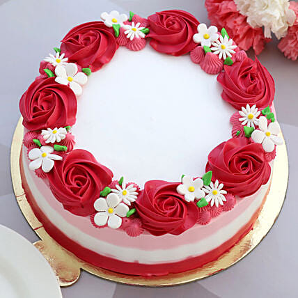 Pink Roses Birthday Cake - YouTube