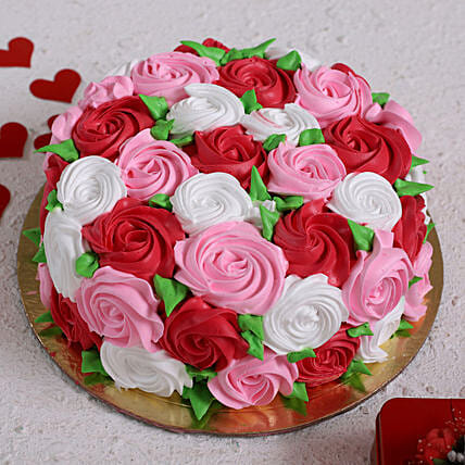 Full Of Roses Designer Cake- Half Kg – Simla Sweets