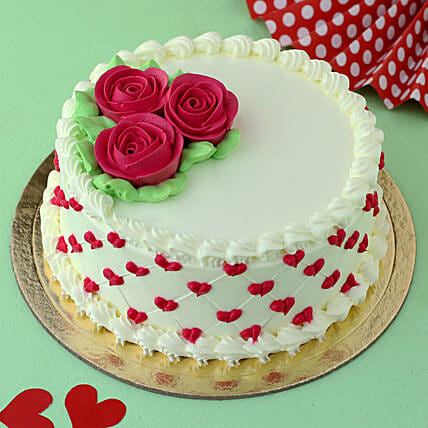 Roses Hearts Chocolate Cake Half Kg